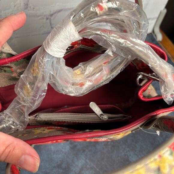 Cath Kidston London Winter Rose Floral Satchel Crossbody Bag Purse - Picture 5 of 7